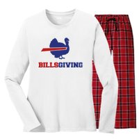 Happy Billsgiving Chicken Football Thanksgiving Women's Long Sleeve Flannel Pajama Set 