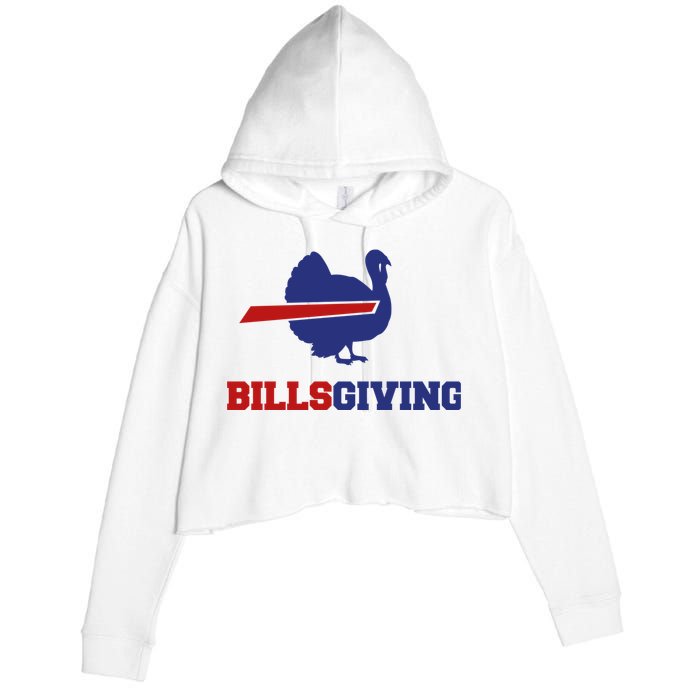 Happy Billsgiving Chicken Football Thanksgiving Crop Fleece Hoodie