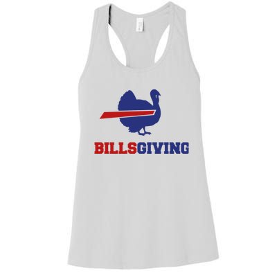 Happy Billsgiving Chicken Football Thanksgiving Women's Racerback Tank