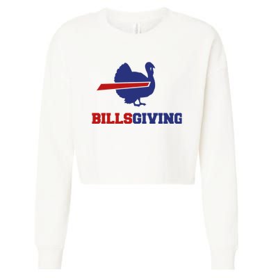 Happy Billsgiving Chicken Football Thanksgiving Cropped Pullover Crew