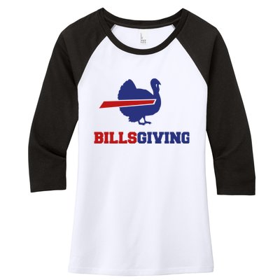 Happy Billsgiving Chicken Football Thanksgiving Women's Tri-Blend 3/4-Sleeve Raglan Shirt