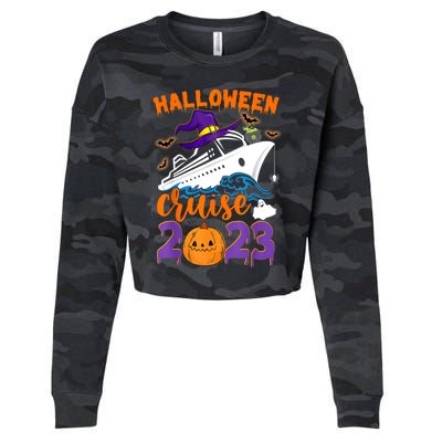 Halloween Boo Cruise Squad Cruising Crew Spooky Season Gift Cropped Pullover Crew