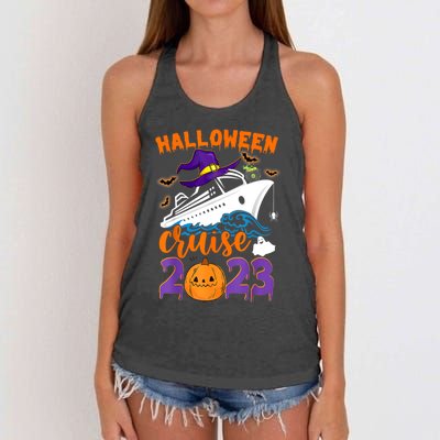 Halloween Boo Cruise Squad Cruising Crew Spooky Season Gift Women's Knotted Racerback Tank