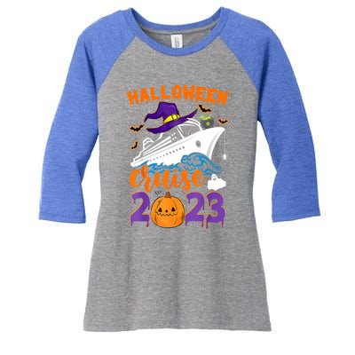 Halloween Boo Cruise Squad Cruising Crew Spooky Season Gift Women's Tri-Blend 3/4-Sleeve Raglan Shirt