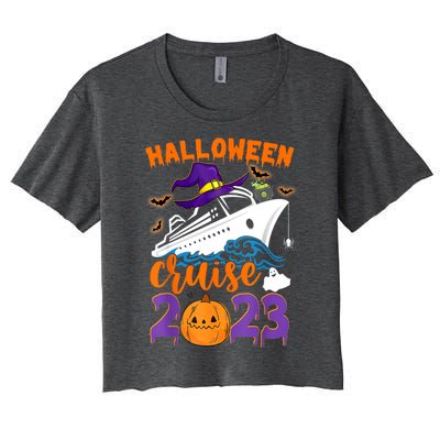 Halloween Boo Cruise Squad Cruising Crew Spooky Season Gift Women's Crop Top Tee