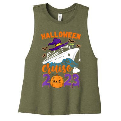 Halloween Boo Cruise Squad Cruising Crew Spooky Season Gift Women's Racerback Cropped Tank