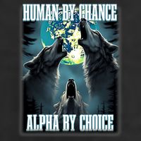 Human By Chance Alpha By Choice Funny Alpha Wolf Meme 7 Panel Mesh Trucker Snapback Hat