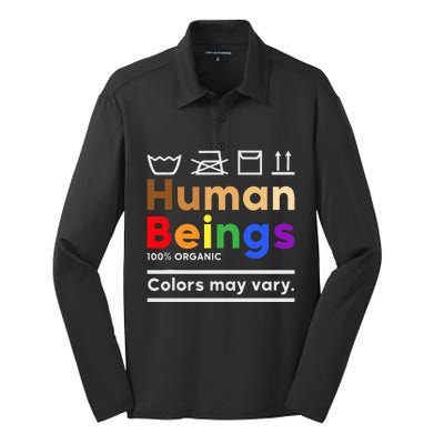 Human Beings Colors May Vary Washing Instructions Silk Touch Performance Long Sleeve Polo