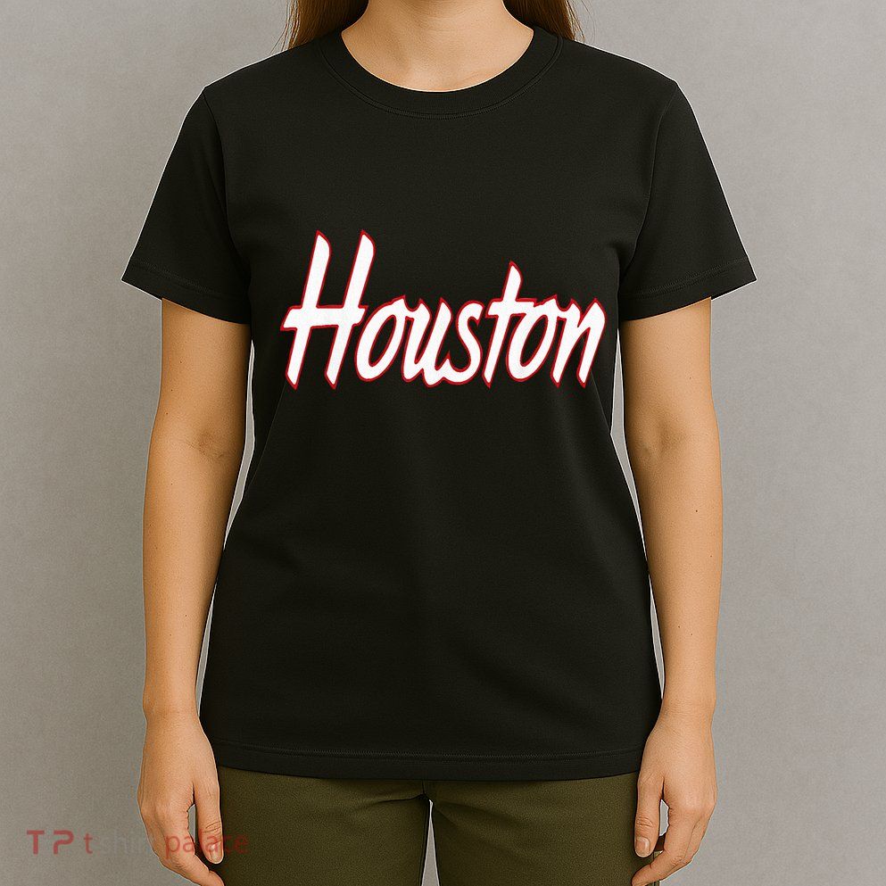 Houston Blue Collection Script Text T-Shirt