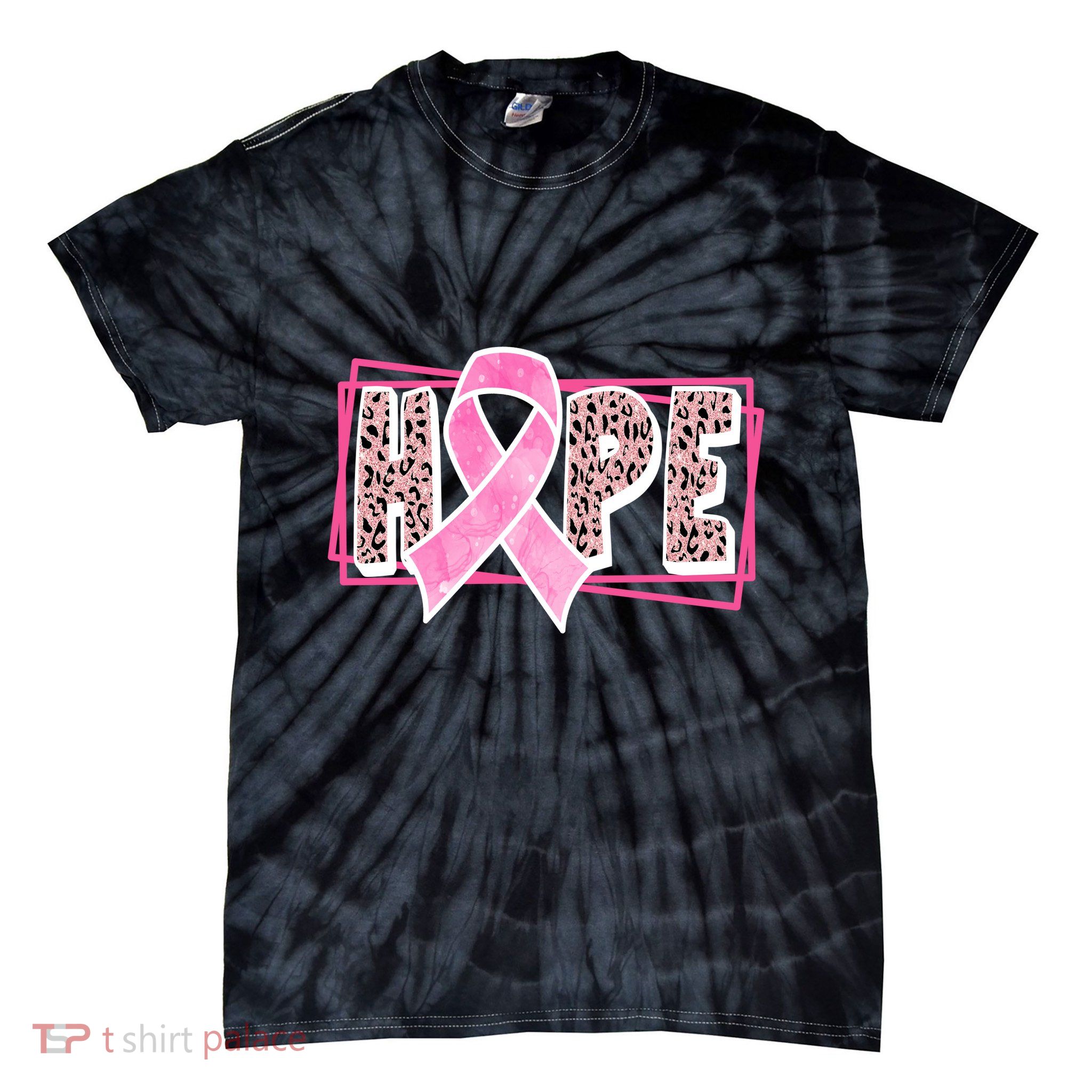 Hope Breast Cancer Awareness Ribbon Tie-Dye T-Shirt
