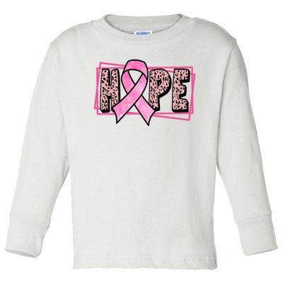 Hope Breast Cancer Awareness Ribbon Toddler Long Sleeve Shirt