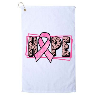 Hope Breast Cancer Awareness Ribbon Platinum Collection Golf Towel