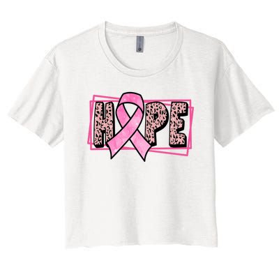 Hope Breast Cancer Awareness Ribbon Women's Crop Top Tee