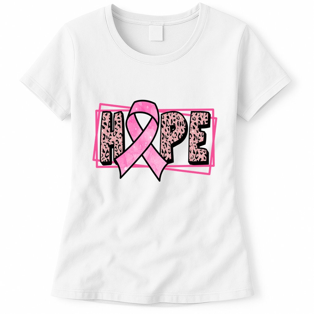 Hope Breast Cancer Awareness Ribbon Womens T-Shirt