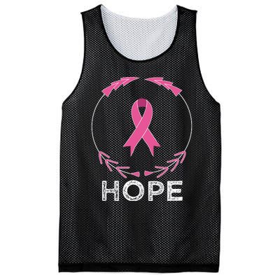 Hope Breast Cancer Awareness T With Ribbon Mesh Reversible Basketball Jersey Tank