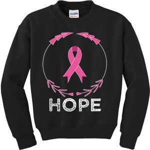 Hope Breast Cancer Awareness T With Ribbon Kids Sweatshirt