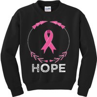 Hope Breast Cancer Awareness T With Ribbon Kids Sweatshirt