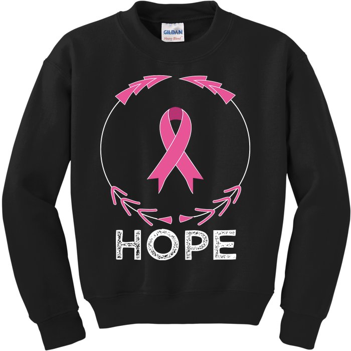 Hope Breast Cancer Awareness T With Ribbon Kids Sweatshirt