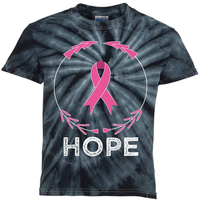 Hope Breast Cancer Awareness T With Ribbon Kids Tie-Dye T-Shirt