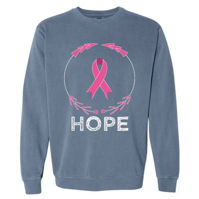 Hope Breast Cancer Awareness T With Ribbon Garment-Dyed Sweatshirt