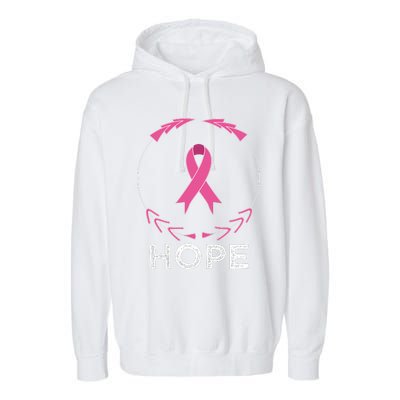 Hope Breast Cancer Awareness T With Ribbon Garment-Dyed Fleece Hoodie