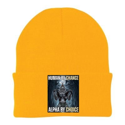 Human By Chance Alpha By Choice Funny Knit Cap Winter Beanie