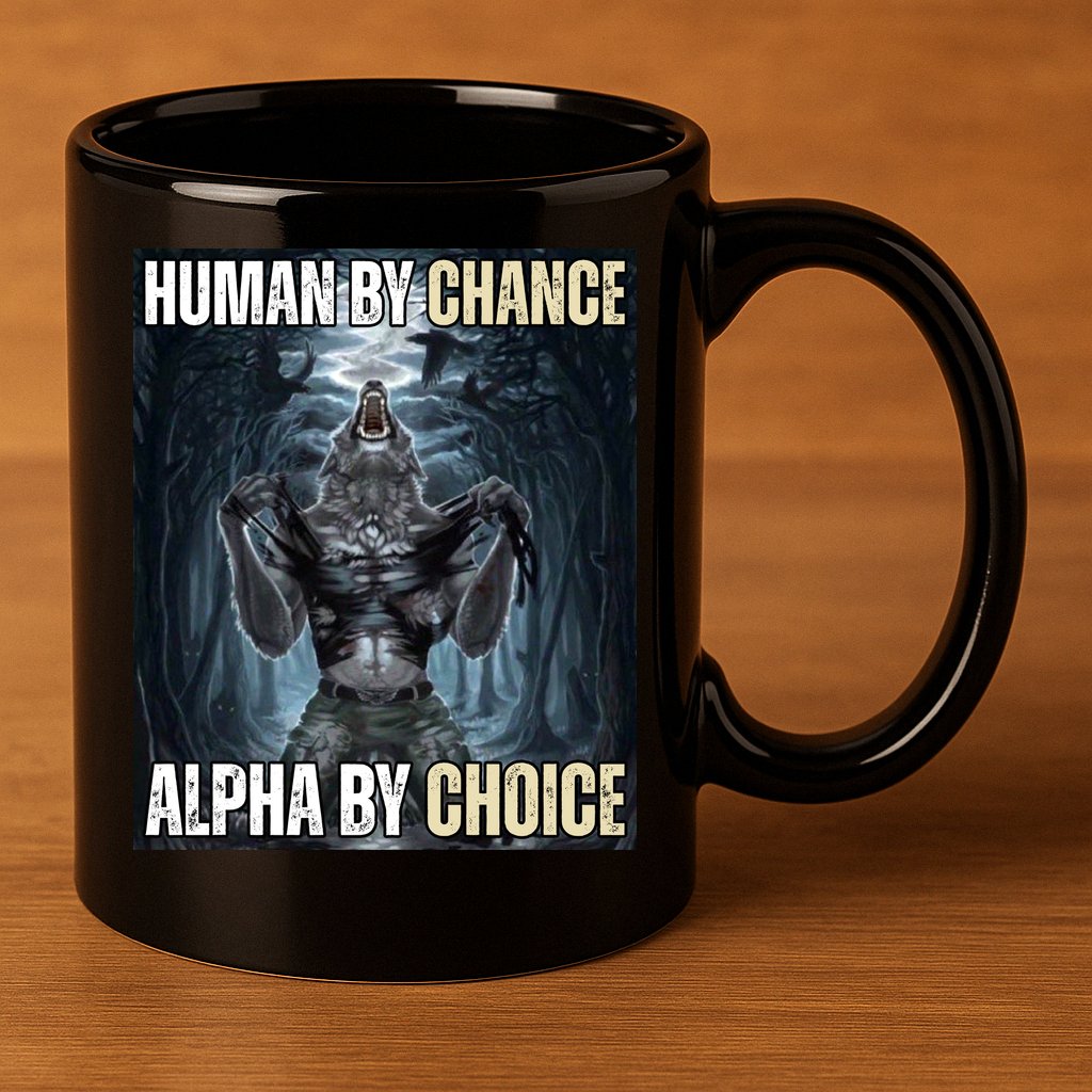 Human By Chance Alpha By Choice Funny 11oz C Handle Ceramic Mug