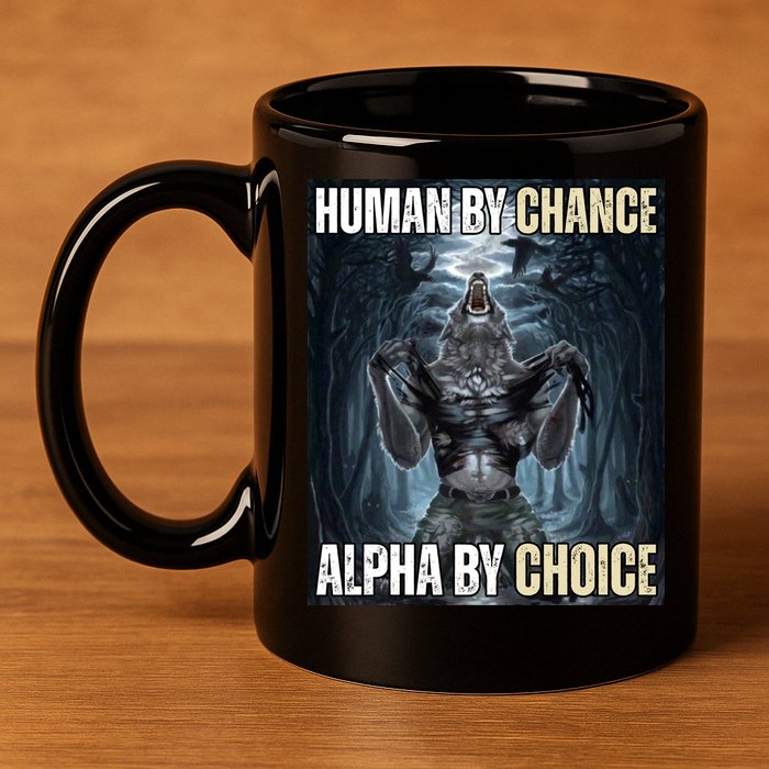 Human By Chance Alpha By Choice Funny 11oz C Handle Ceramic Mug