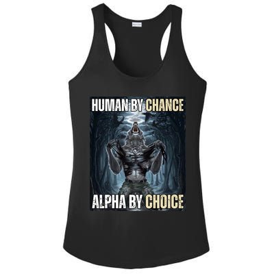 Human By Chance Alpha By Choice Funny Ladies PosiCharge Competitor Racerback Tank