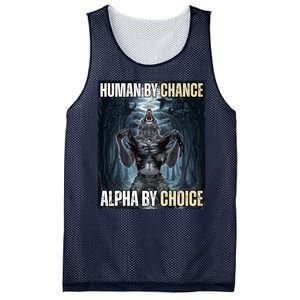 Human By Chance Alpha By Choice Funny Mesh Reversible Basketball Jersey Tank