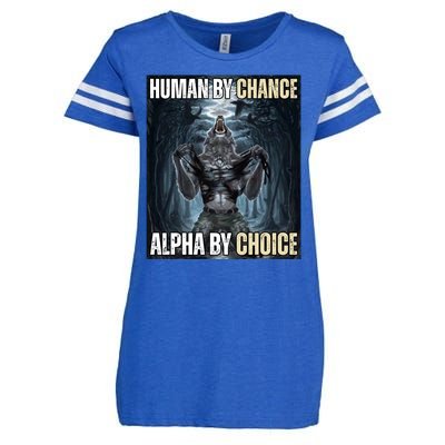 Human By Chance Alpha By Choice Funny Enza Ladies Jersey Football T-Shirt