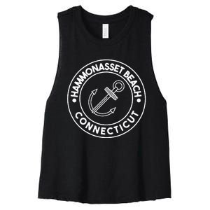 Hammonasset Beach Connecticut Souvenirs Pocket Women's Racerback Cropped Tank