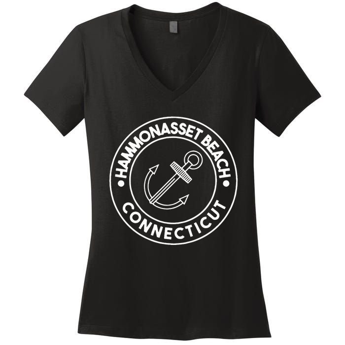 Hammonasset Beach Connecticut Souvenirs Pocket Women's V-Neck T-Shirt