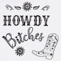 Howdy Bitches Cowboy Howdy Bitches Cowboy Howdy Bitches Cropped Pullover Crew