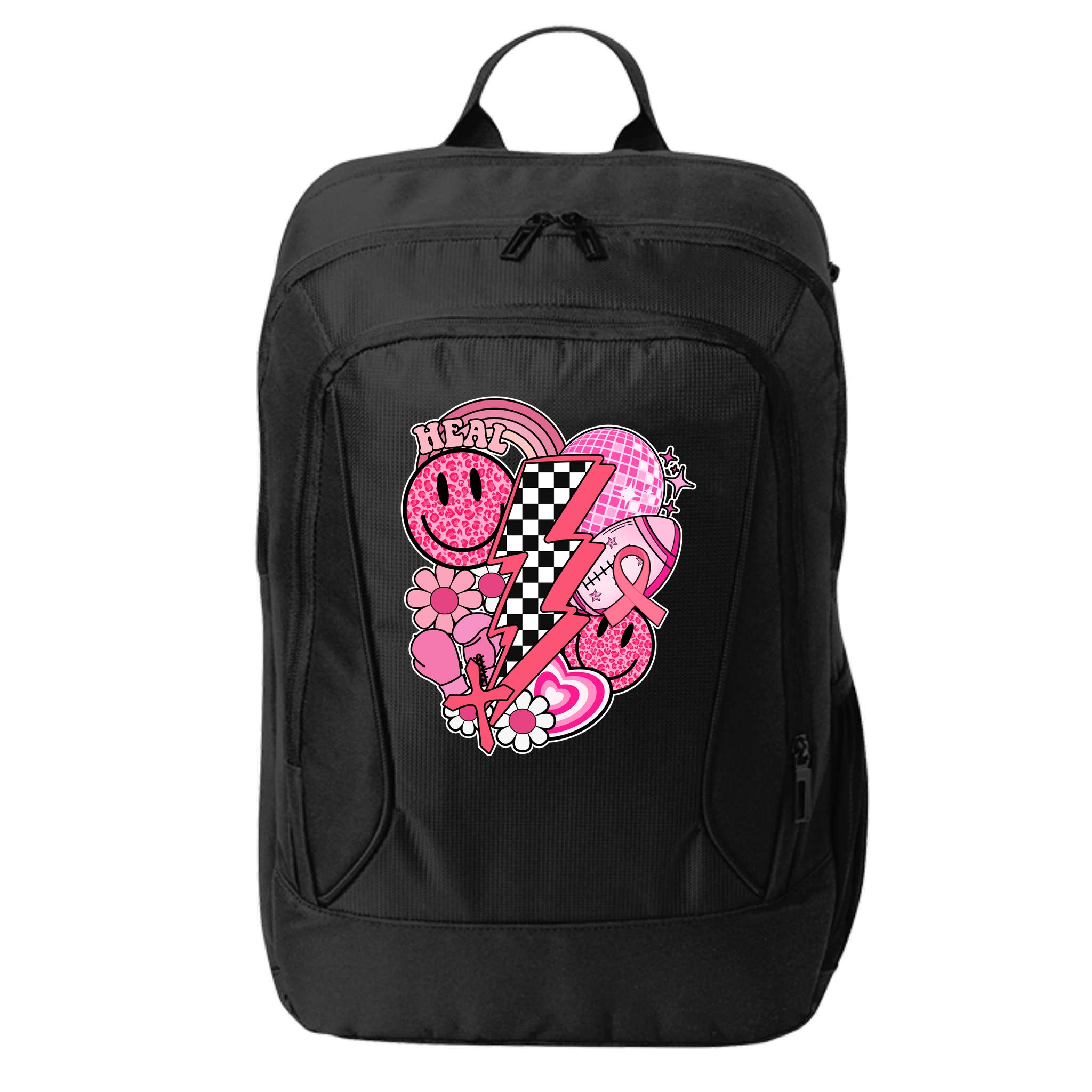 Heal Breast Cancer Awareness Retro Smile City Backpack