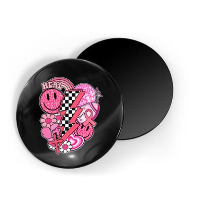 Heal Breast Cancer Awareness Retro Smile Magnet