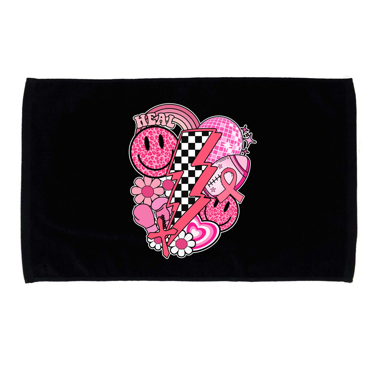 Heal Breast Cancer Awareness Retro Smile Microfiber Hand Towel