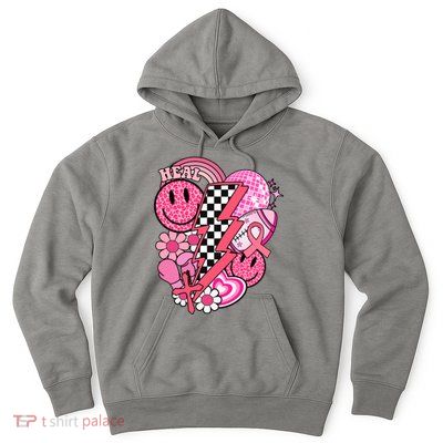 Heal Breast Cancer Awareness Retro Smile Hoodie
