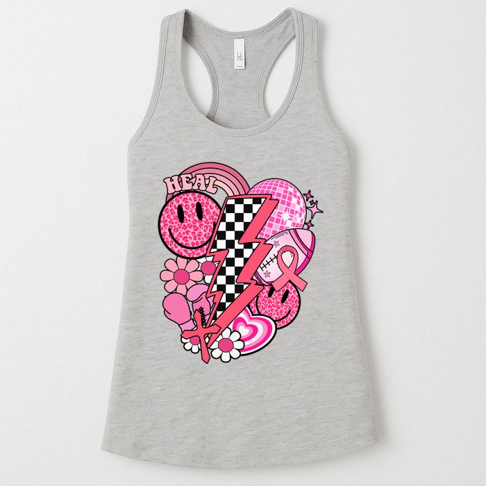 Heal Breast Cancer Awareness Retro Smile Womens Tank Top