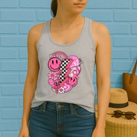 Heal Breast Cancer Awareness Retro Smile Womens Tank Top