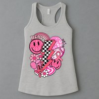 Heal Breast Cancer Awareness Retro Smile Womens Tank Top
