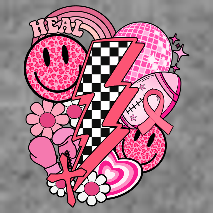 Heal Breast Cancer Awareness Retro Smile Womens Tank Top