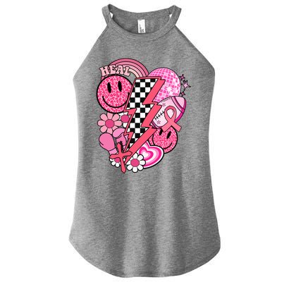 Heal Breast Cancer Awareness Retro Smile Women's Perfect Tri Rocker Tank