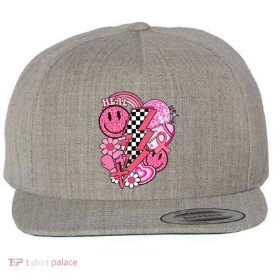 Heal Breast Cancer Awareness Retro Smile Wool Snapback Cap