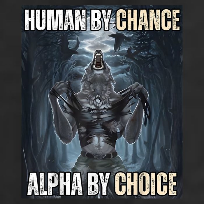 Human By Chance Alpha By Choice Cool Funny Alpha Wolf Meme Adult Drive Performance Visor
