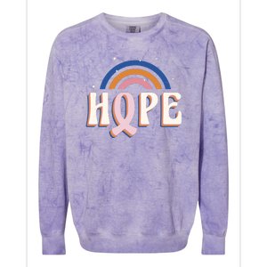 Hope Breast Cancer Awareness Rainbow Colorblast Crewneck Sweatshirt