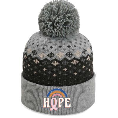 Hope Breast Cancer Awareness Rainbow The Baniff Cuffed Pom Beanie