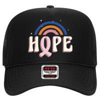 Hope Breast Cancer Awareness Rainbow High Crown Mesh Back Trucker Hat