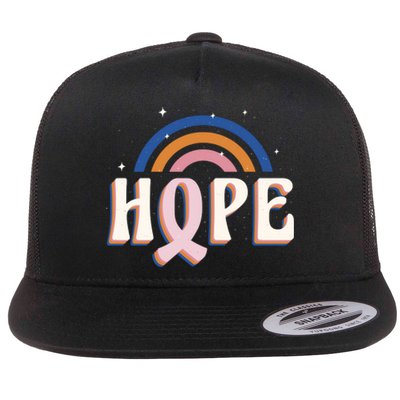 Hope Breast Cancer Awareness Rainbow Flat Bill Trucker Hat