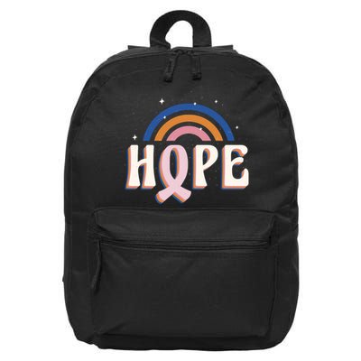 Hope Breast Cancer Awareness Rainbow 16 in Basic Backpack